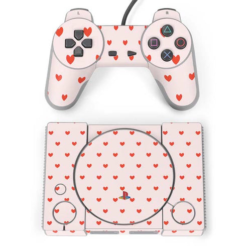 Pink and Red Hearts PlayStation Classic Bundle Skin